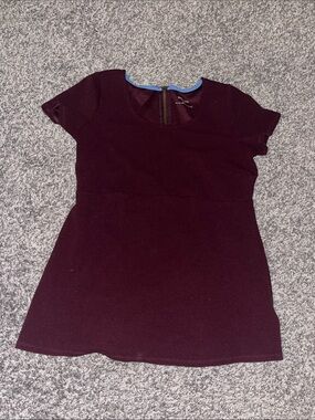Dark Plum Short Sleeve Maternity Top